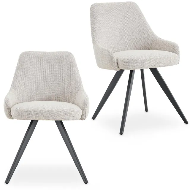 IDIMEX Eetkamerstoelen VIGO, set van 2 – Lichtgrijs