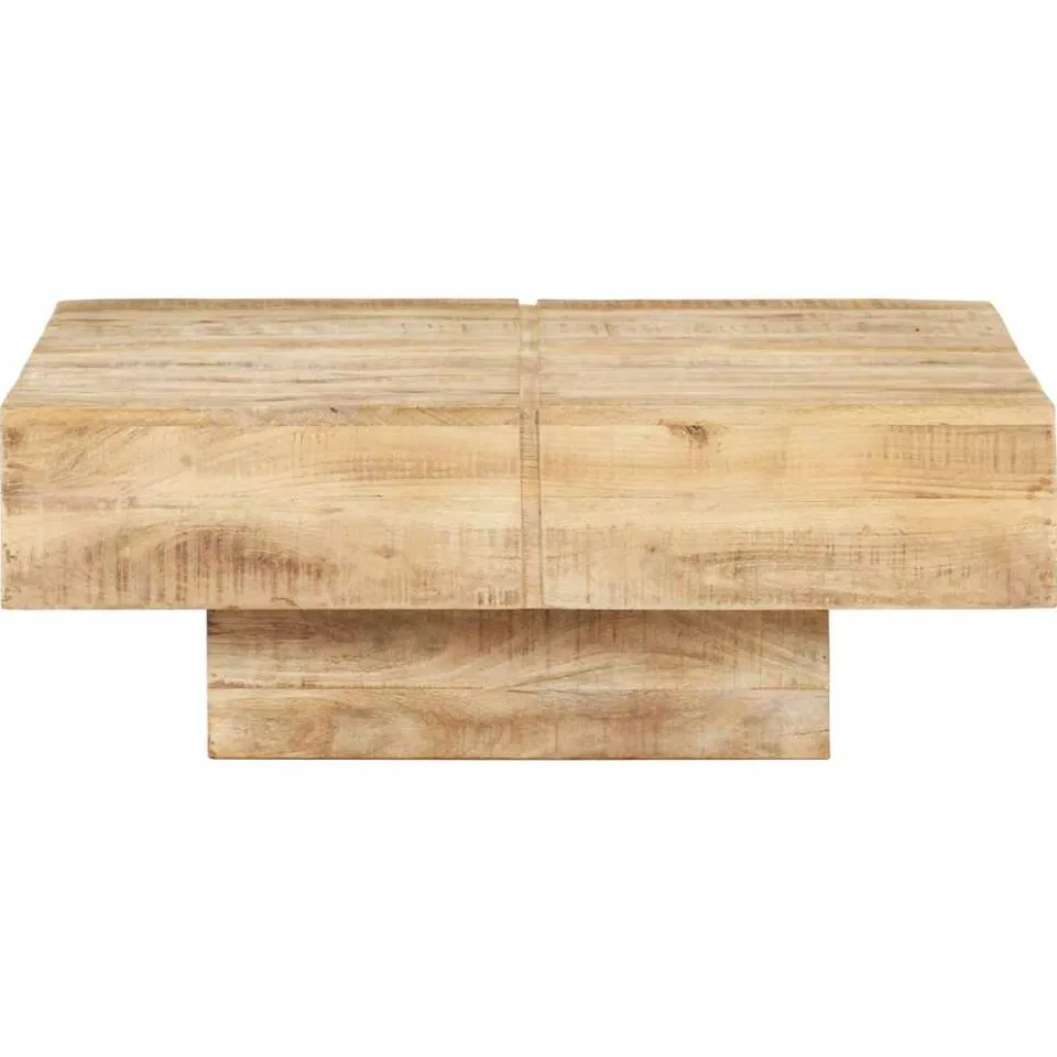 vidaXL Salontafel 80x80x28 cm massief mangohout bruin, foto 2
