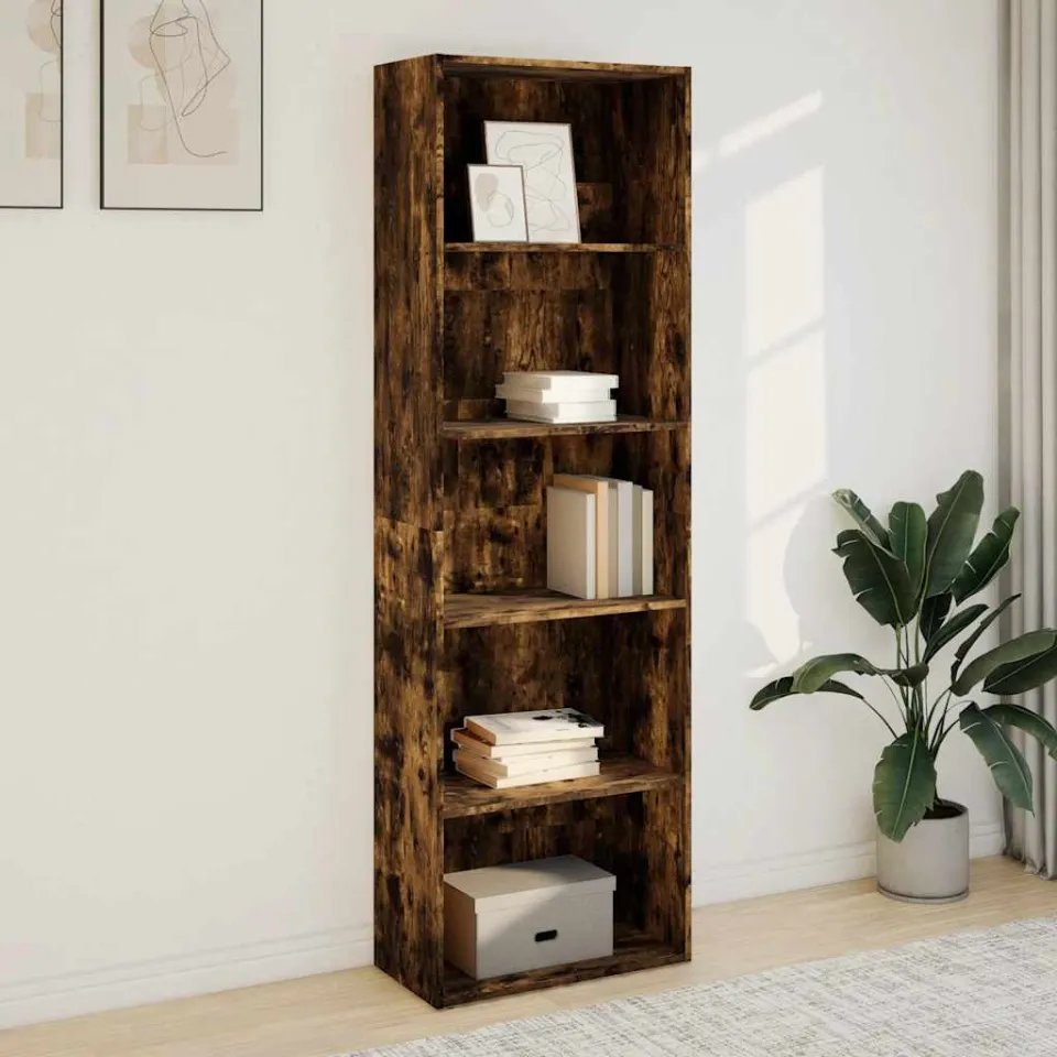 vidaXL Boekenkast 60x30x189 cm bewerkt hout gerookt eikenkleurig, foto 2