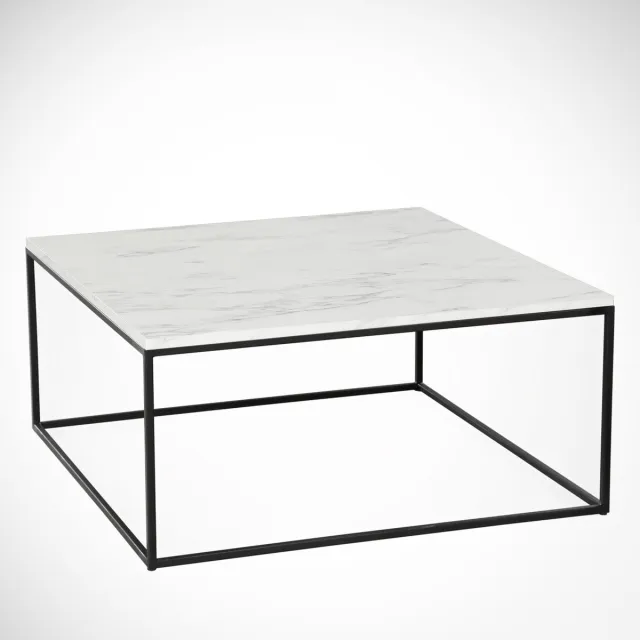 Asir Group Salontafel - Stijlvol Zwart & Wit - 75x43x75cm - Duurzaam Melamine