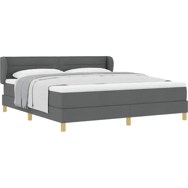 vidaXL Boxspringbed met matras Donkergrijs 180 x 200 cm Stof