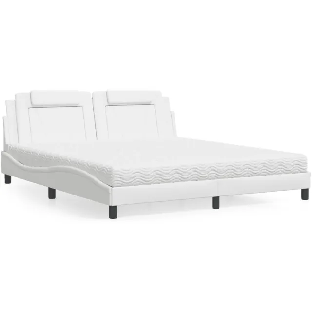 vidaXL Bed "Viana" met matras kunstleer wit 180x200 cm