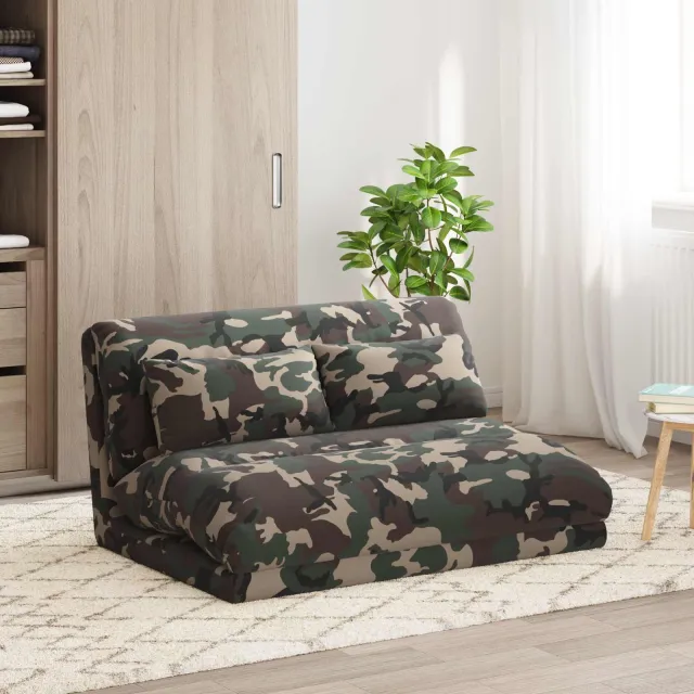 vidaXL Verstelbare vlo stoelen Legergroen Stof