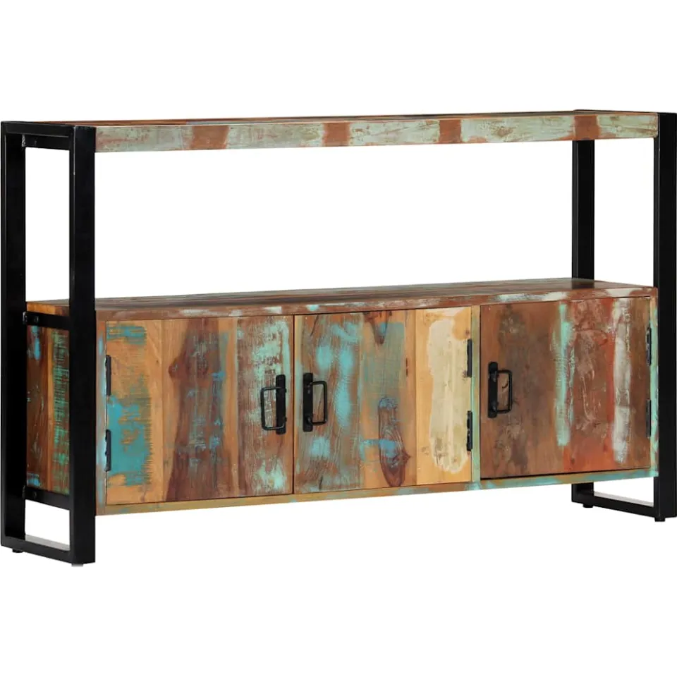 vidaXL Dressoir 120x30x75 cm massief gerecycled hout bruin, foto 4