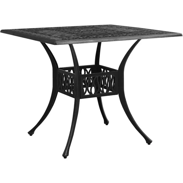 vidaXL Tuintafel 90x90x73 cm gietaluminium zwart, foto 2