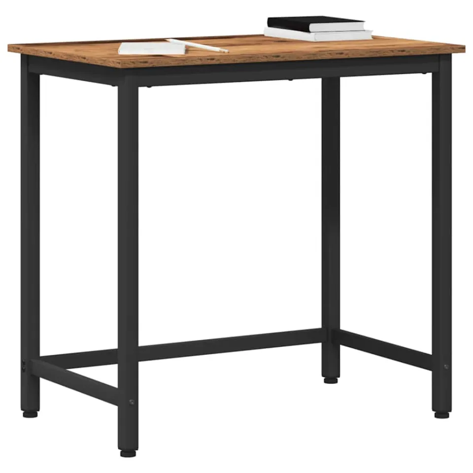 vidaXL Tafel Oudhout 100 x 50 x 76,5 cm Engineered hout en staal, foto 2