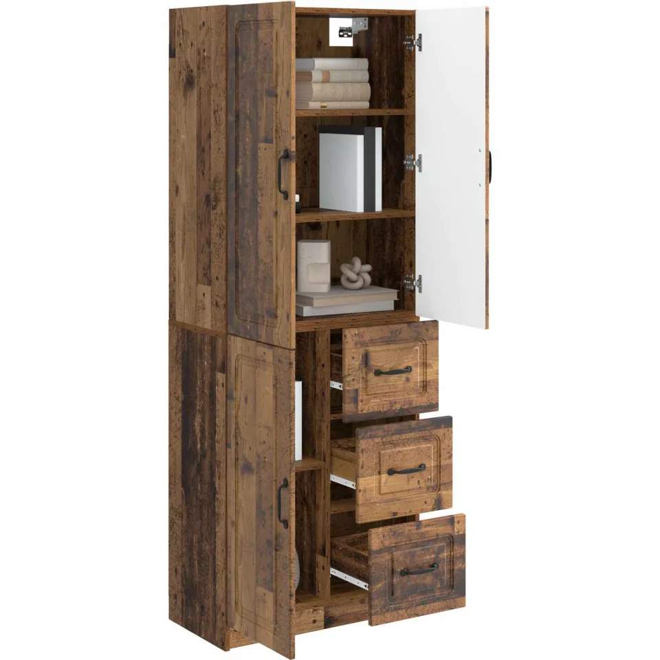 vidaXL Kastenset 2 st Oud hout Bewerkt hout Bruin