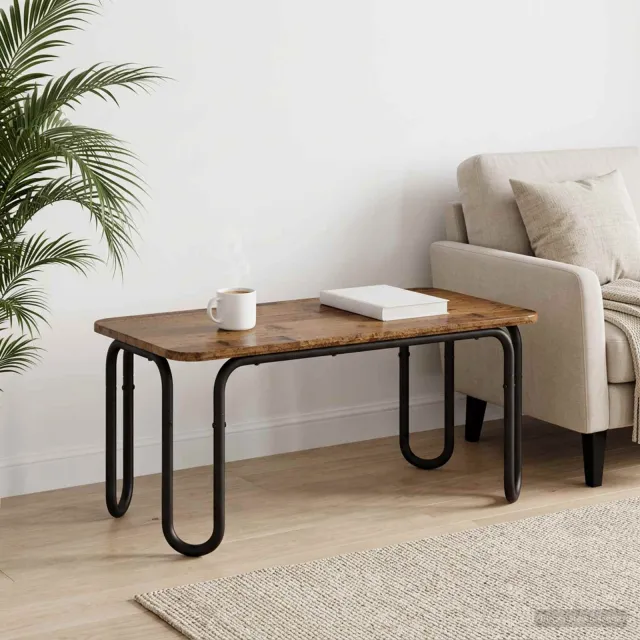 vidaXL Salontafel Oud hout 100 x 50 x 45 cm Bewerkt hout bruin, foto 2