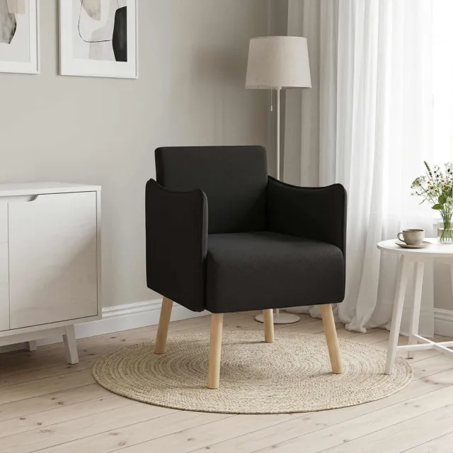 vidaXL Accentstoel Zwart Korrelige velvet