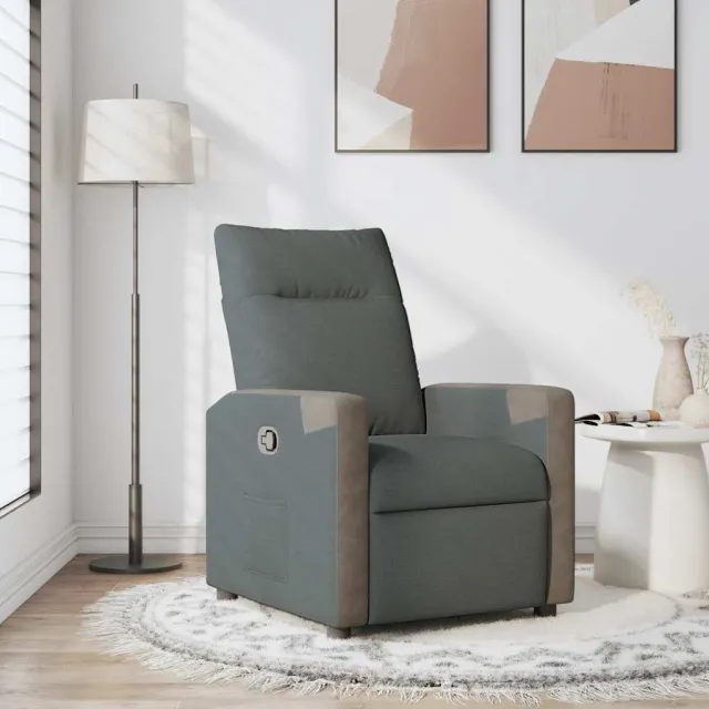 vidaXL Fauteuil verstelbaar stof donkergrijs