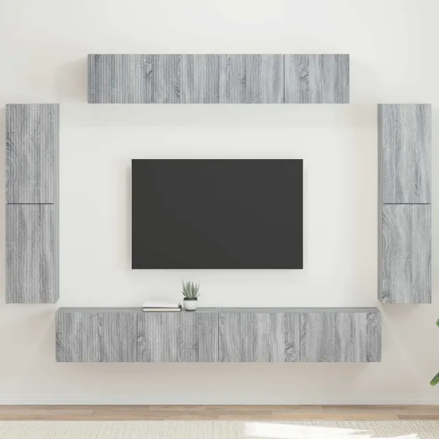 vidaXL TV-kast 8 st 98 x 31 x 29,5 cm Grijs Sonoma