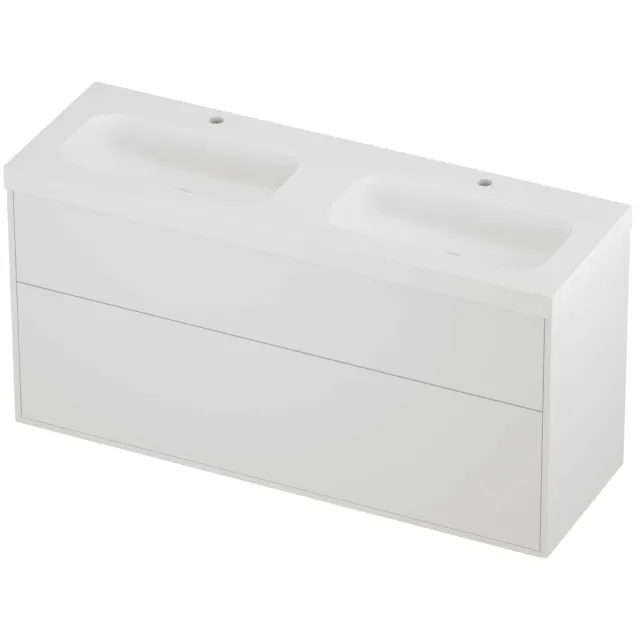 Proline Haga Badmeubelset Polystone Mezza 2 Laden 140x46x73 cm Mat Wit Mat White