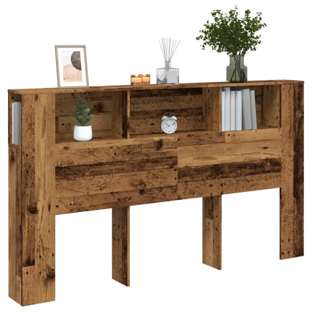 vidaXL Hoofdbordkast 180x18,5x102,5 cm bewerkt hout oud houtkleurig Bruin