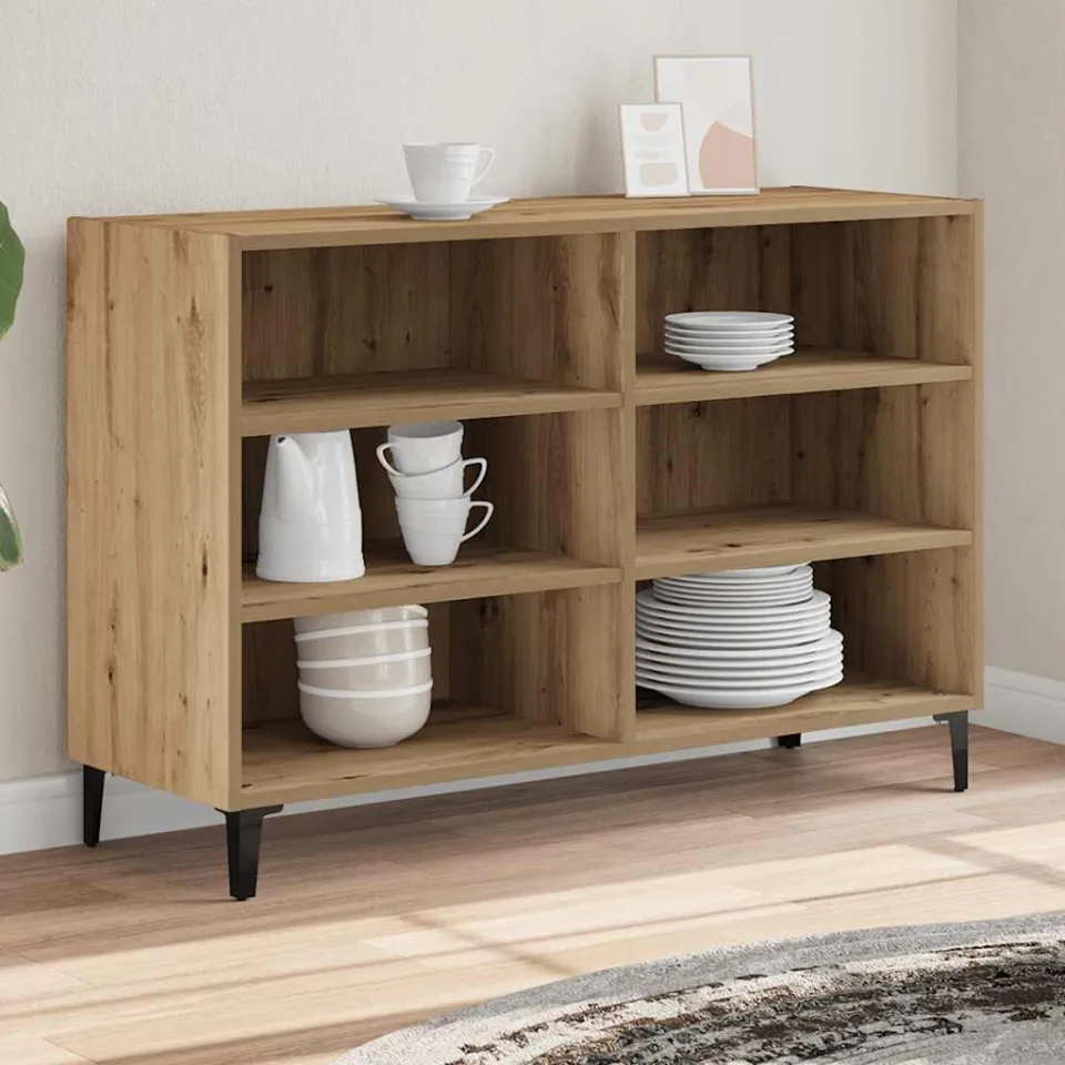 vidaXL Dressoir 103,5x35x70 cm bewerkt hout artisanaal eikenkleurig, foto 2