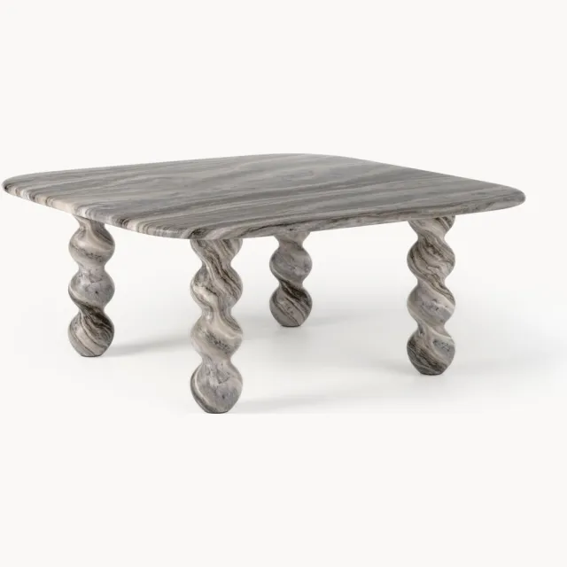 Westwing Collection Marmeren salontafel Lyndi Beige