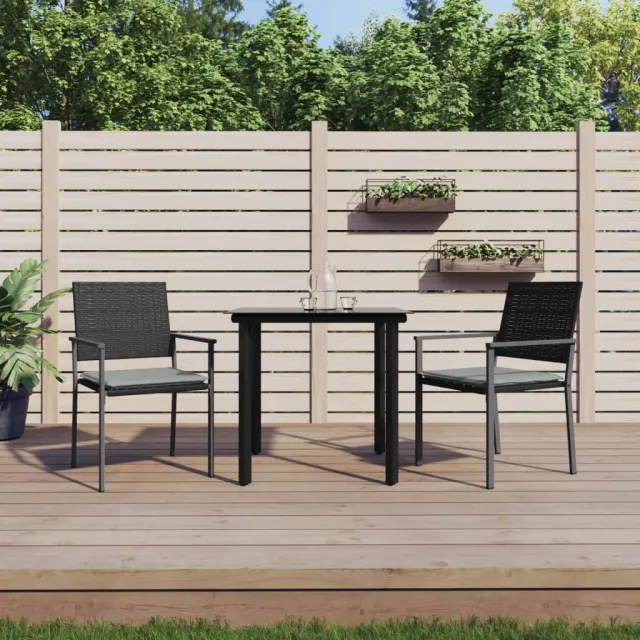 vidaXL 3-delige Tuinset met kussens poly rattan en staal, foto 2