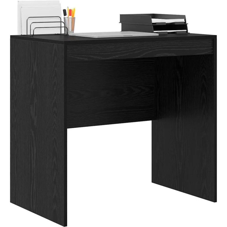 vidaXL Bureau Zwart Eiken 80 x 50 x 76 cm