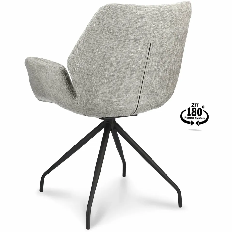 Wehkamp Home Vara eetkamerstoel lichtgrijs lightgrey, foto 3