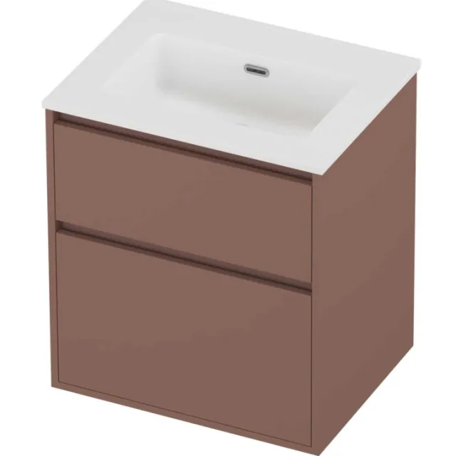 Proline Tribute Badmeubelset Porselein Elegant 60x46x67 cm Mat White Beauty Blush Rosé Goud