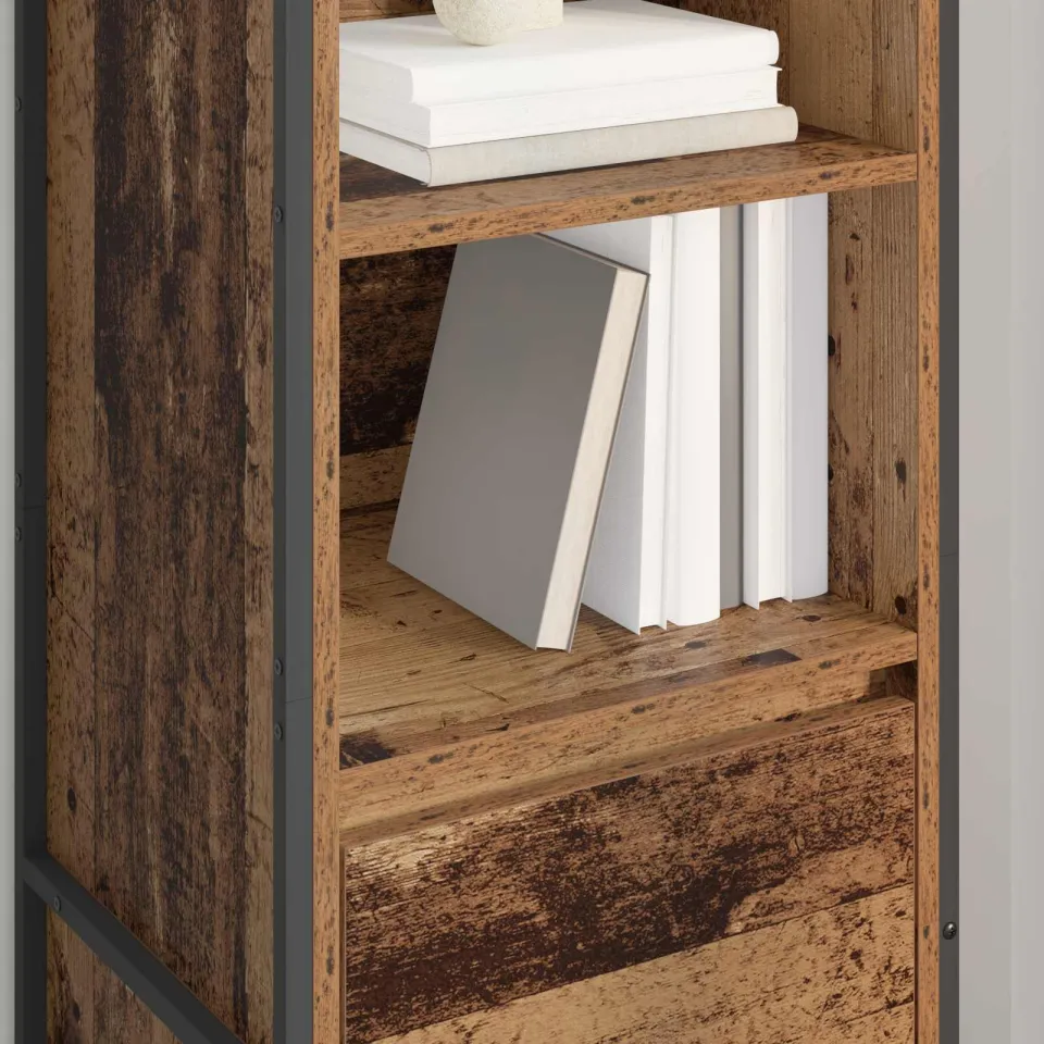 vidaXL Boekenkast Oud Hout 43 x 36 x 150.5 cm Bewerkt hout bruin, foto 3