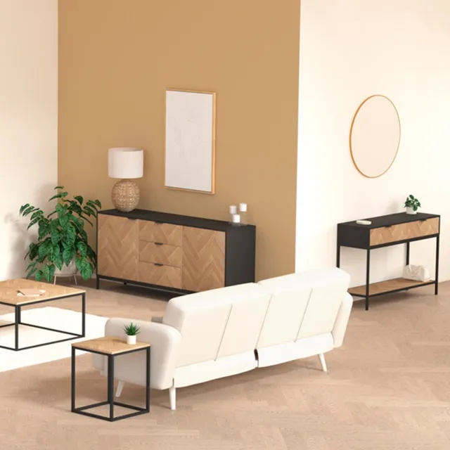 5 Five Simply Smart 5Five Chevron Consoletafel - 110x35x75cm - Beige/Zwart