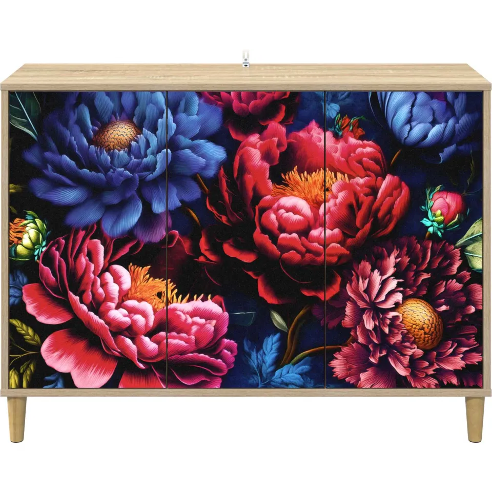 vidaXL Dressoir KIEL Sonoma 102 x 33 x 75 cm Bewerkt hout bruin, foto 4