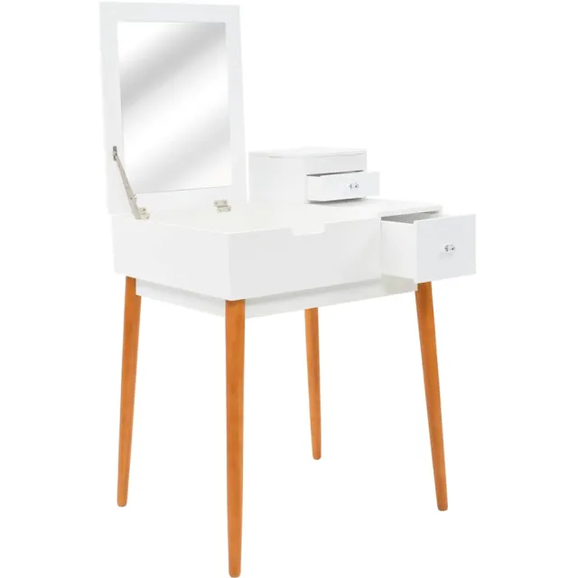 vidaXL Kaptafel met spiegel 60x50x86 cm MDF Wit