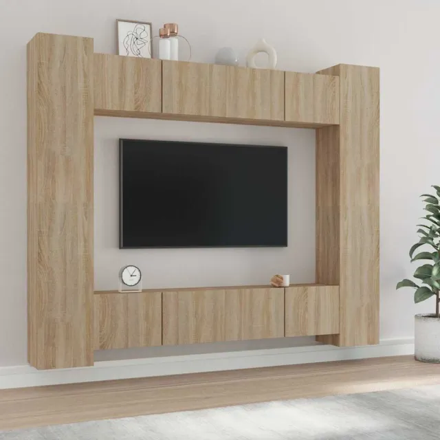 vidaXL 8-delige Tv-meubelset bewerkt hout sonoma eikenkleurig, foto 2