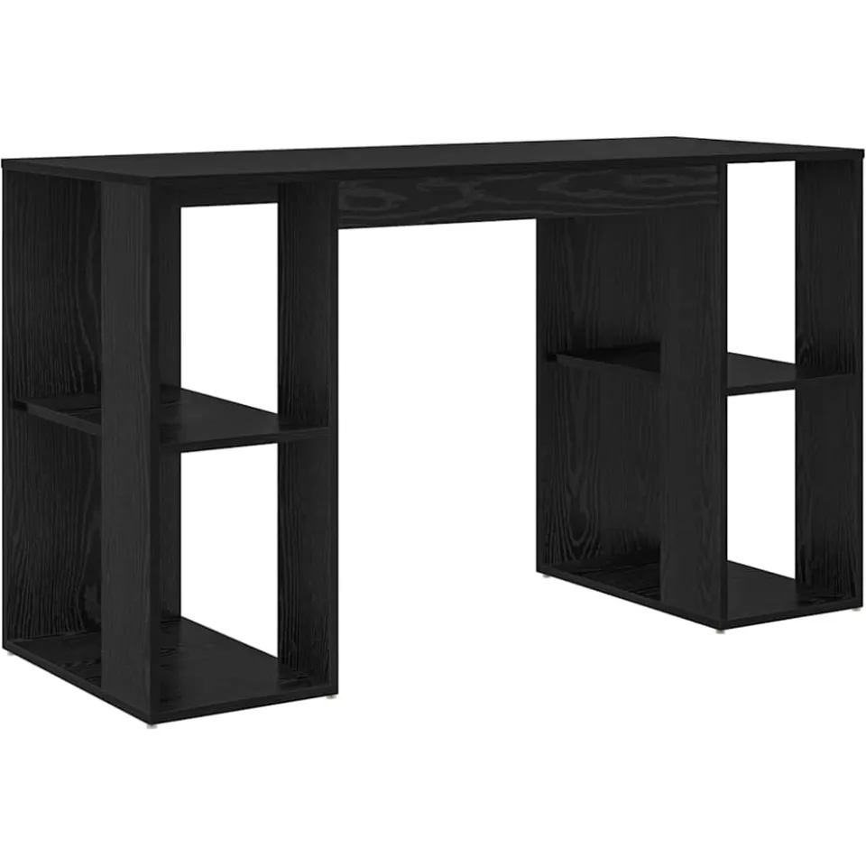 vidaXL Bureau Zwart Eiken 130 x 50,5 x 75 cm Bewerkt hout, foto 3