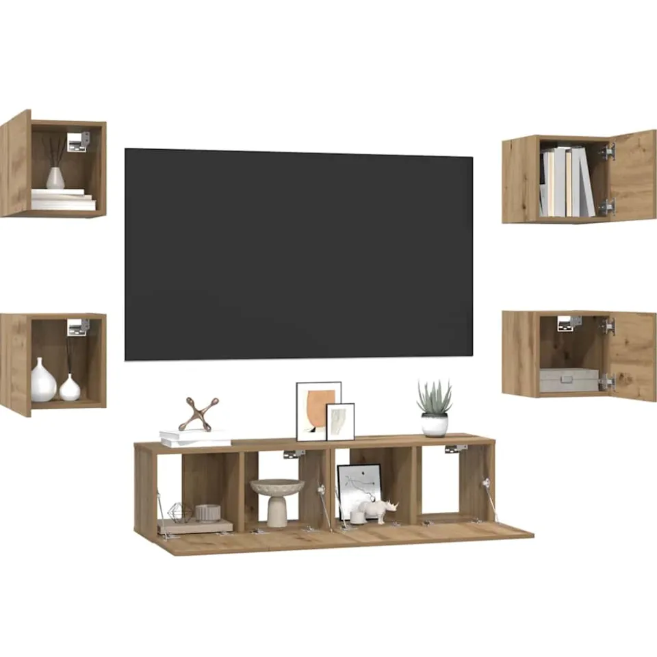 vidaXL Tv-meubelset 6 st 60 x 30 x 30 cm Artisan Eiken, foto 3