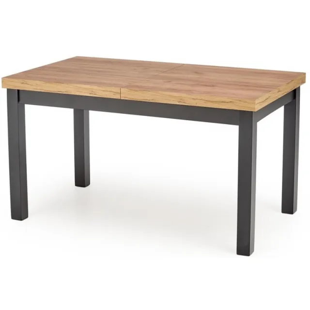 home style Uitschuifbare eettafel Tiago 140 tot 220 cm breed eiken met zwart Bruin