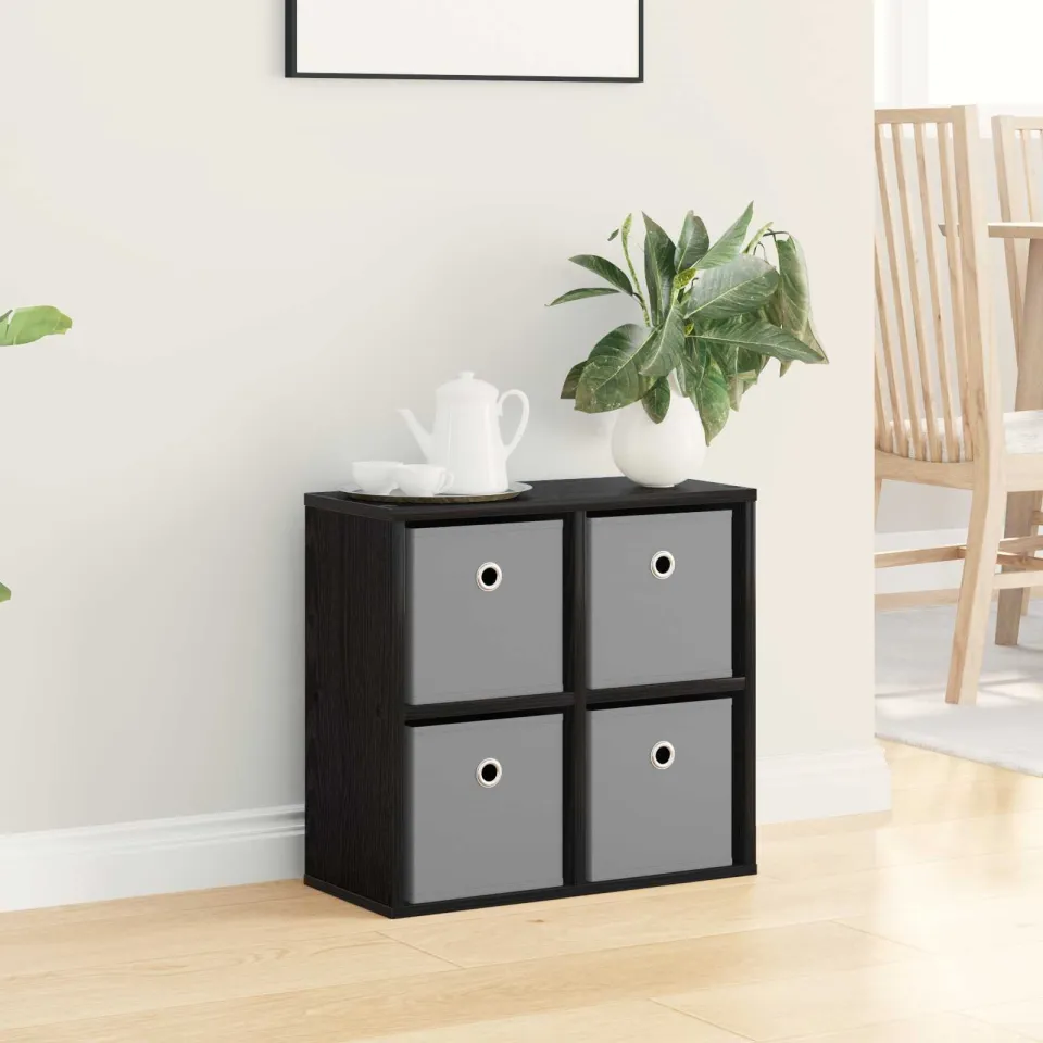 vidaXL Dressoir Zwart Eiken 49,5 x 22 x 47 cm, foto 4