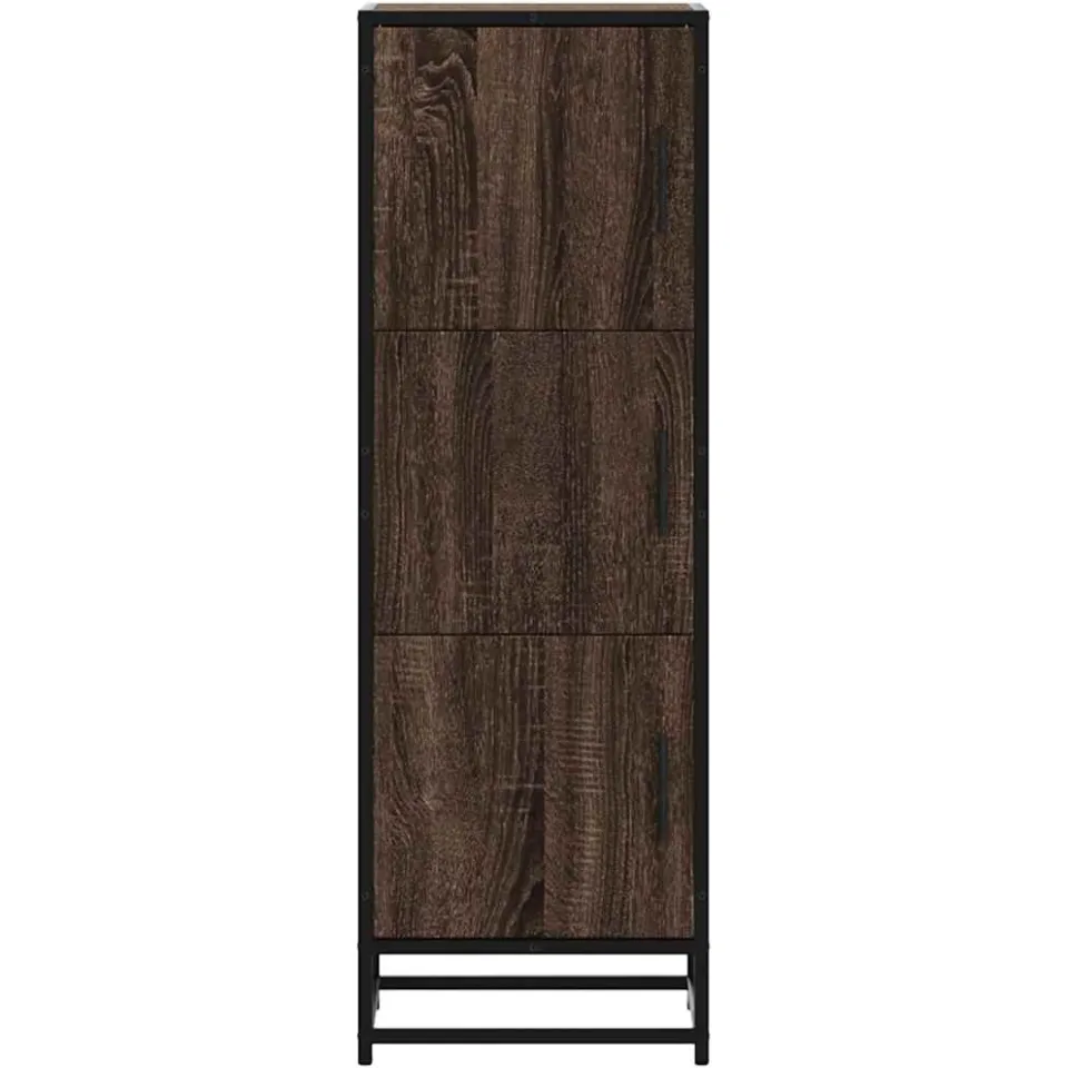 vidaXL Hoge kast 35,5x35x106,5 cm bewerkt hout en metaal bruin eiken, foto 3