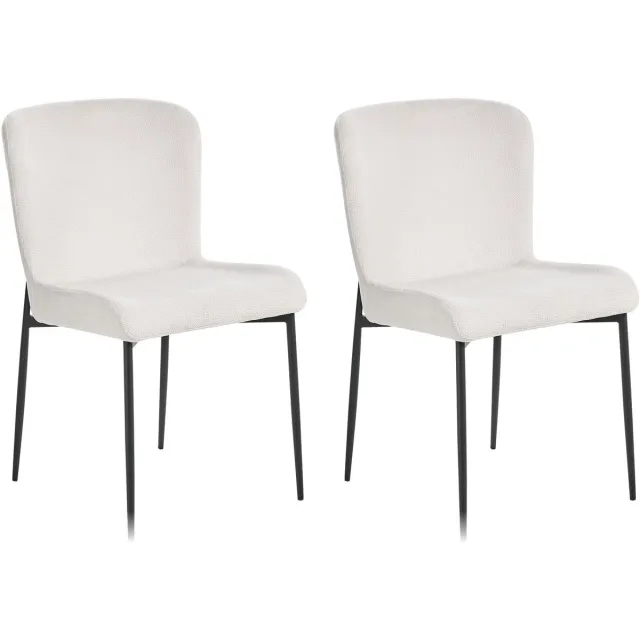 Beliani ADA - Eetkamerstoel set van 2 - Gebroken wit - Polyester