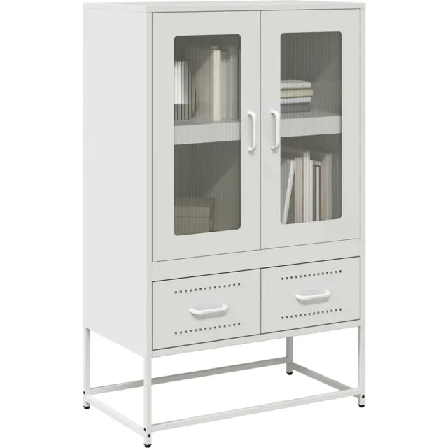 vidaXL Hoge kast 68x39x111,5 cm staal wit