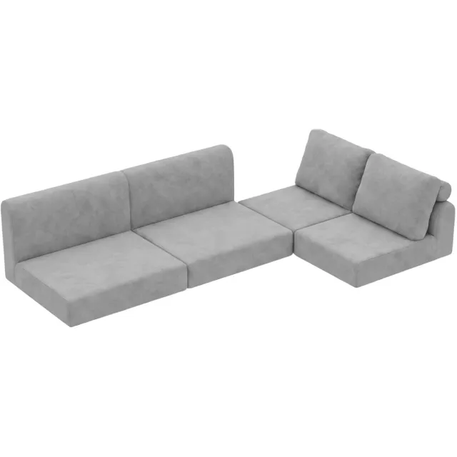 OKWISH Slaapbank – 2-Zits Opvouwbaar Bankbed – Ruimtebesparend, Met Comfortabele Schuimvulling – Voor Woonkamer en Logeerkamer – Stof – Grijs