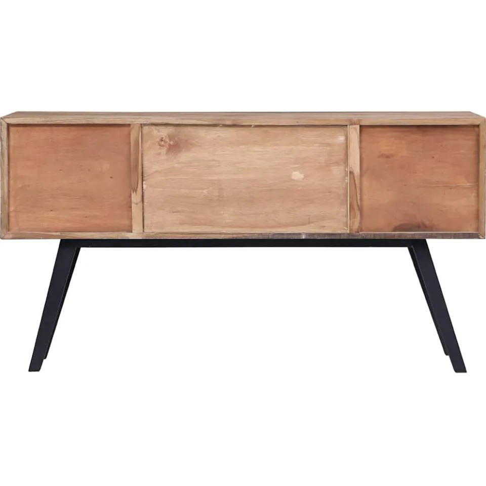 vidaXL Bijzetkast 110x30x75 cm massief teakhout bruin, foto 3
