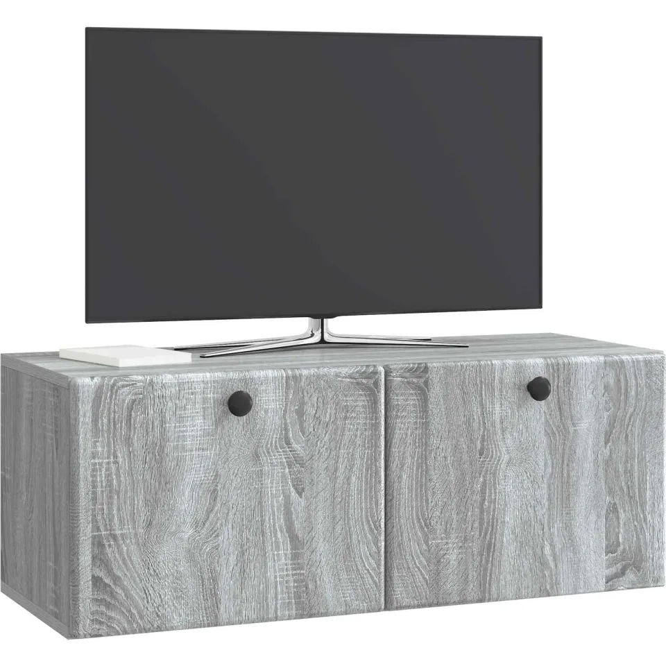 vidaXL Wandbeugel TV-kast 78,5 x 31 x 30 cm Grijs Sonoma Bewerkt hout