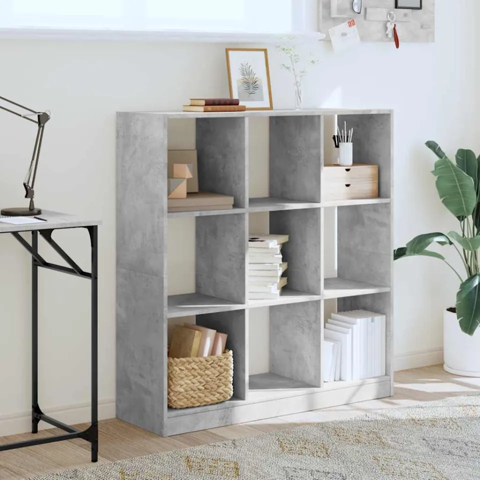 vidaXL Boekenkast 102x32x108 cm bewerkt hout betongrijs grijs, foto 2