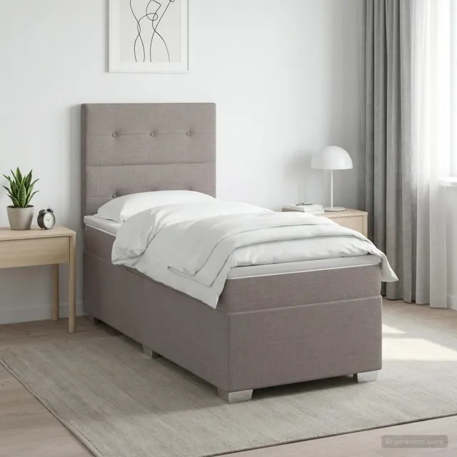 vidaXL Boxspringbed met matras Taupe 80 x 200 cm Stof