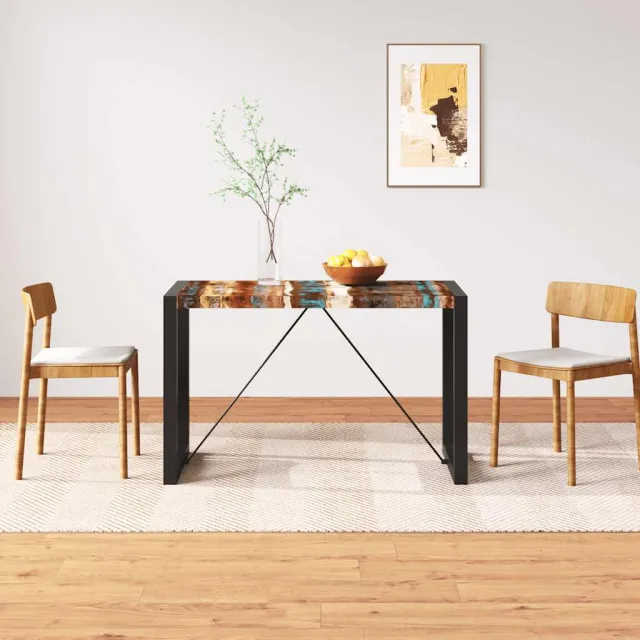 vidaXL Eettafel 120 cm massief gerecycled hout Meerkleurig