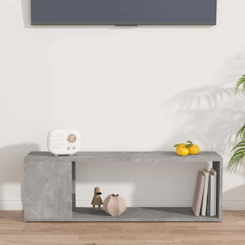 vidaXL Tv-meubel 100x24x32 cm bewerkt hout betongrijs grijs, foto 2