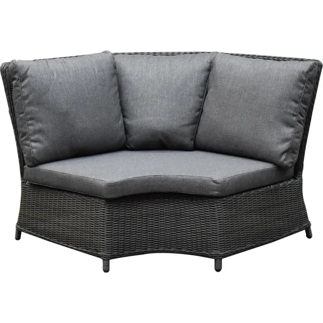 premium collection Bilbao premium dining hoek loungeset 5 delig antraciet wicker