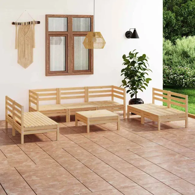 vidaXL 8-delige Loungeset massief grenenhout bruin, foto 2