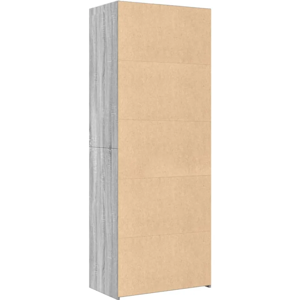 vidaXL Hoge kast 70x41x185 cm bewerkt hout grijs sonoma eikenkleurig, foto 4