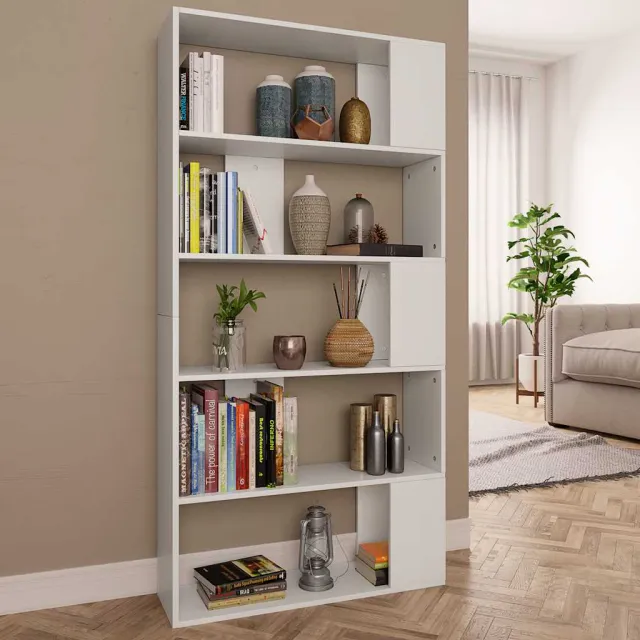 vidaXL Boekenkast / kamerscherm 80x24x159 cm bewerkt hout wit, foto 2