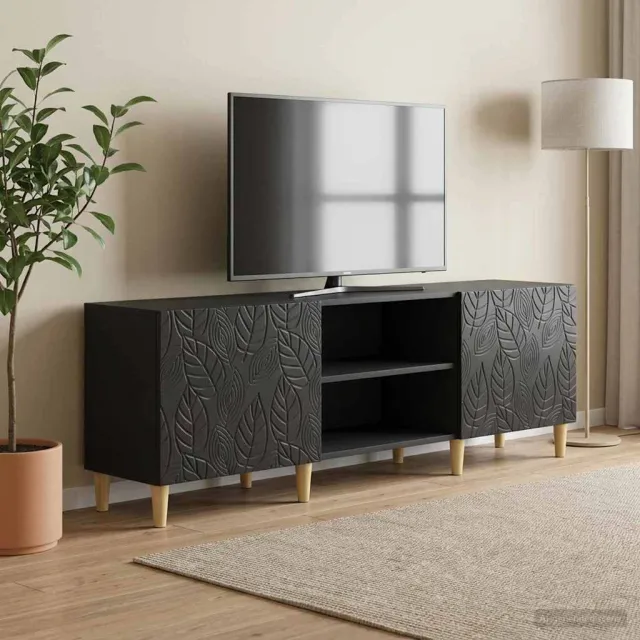 vidaXL TV-kast 150 x 31 x 50 cm Zwart Bewerkt hout, foto 2