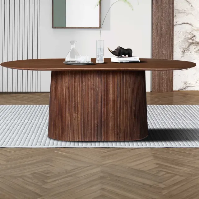 Rousseau Tafel 'Miguel' 200 cm Ovaal Mango Hout Lichtbruin
