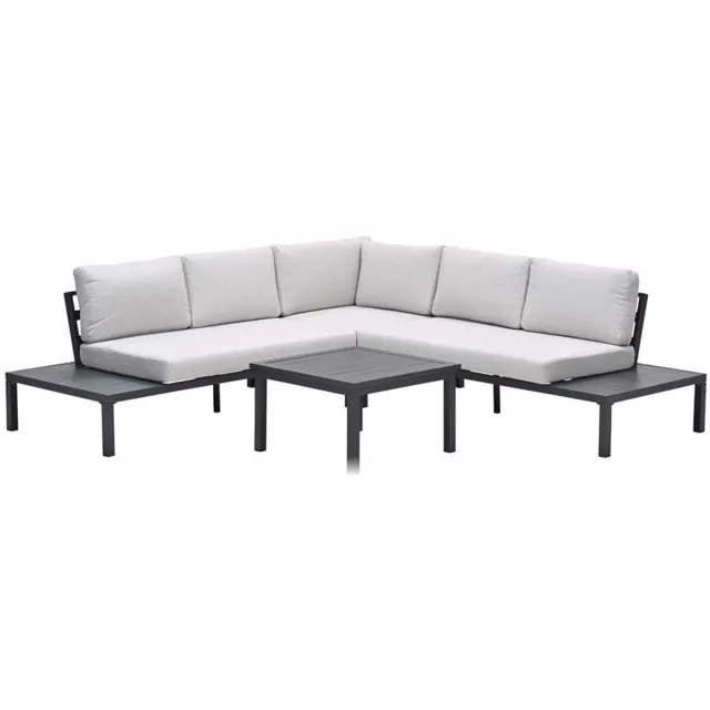 Garden Impressions Prinos loungeset - 4-delig - carbon black - valley sand Zwart