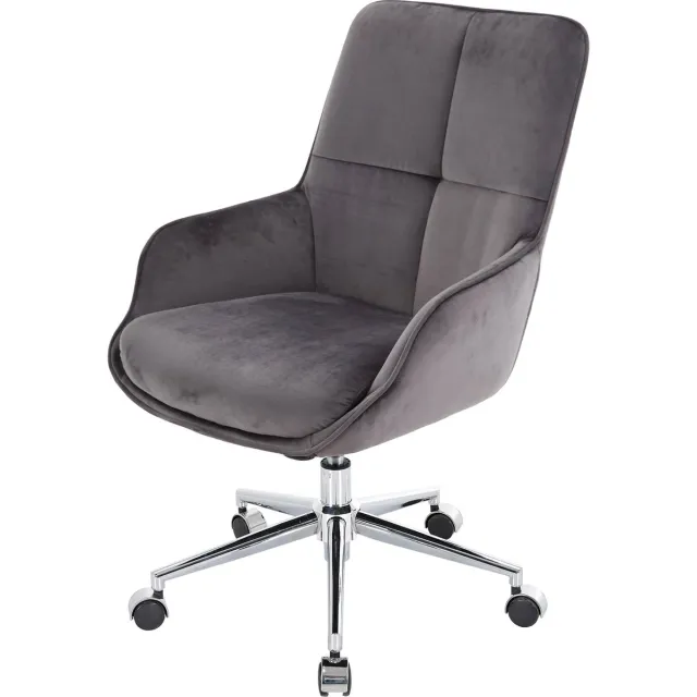 MCW Bureaustoel MCW-J64, bureaustoel bureaustoel fauteuil, in hoogte verstelbaar fluweel MVG ~ donkergrijs